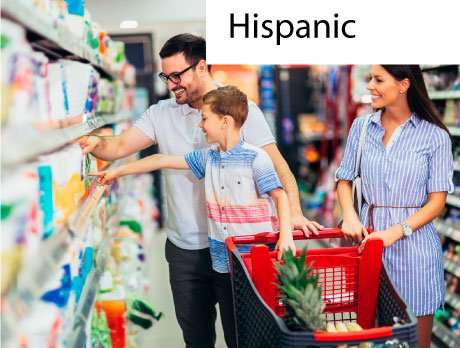 Hispanic Family at Supermarket